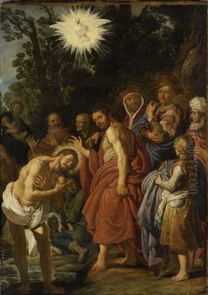 Die Taufe Christi Oil Painting by Pieter Lastman