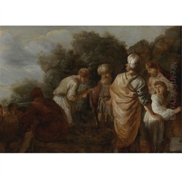 Joseph Sold Into Slavery By His Brothers Oil Painting by Pieter Lastman