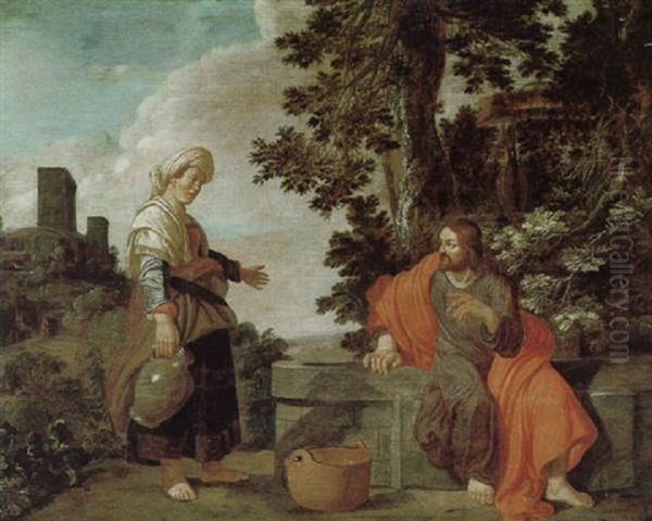 Christus Und Die Samariterin Am Brunnen Oil Painting by Pieter Lastman