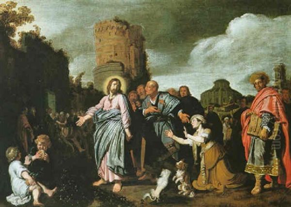 Christus Und Die Ehebrecherin Oil Painting by Pieter Lastman