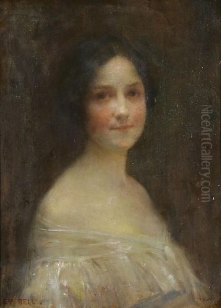 Portrait Of A Young Woman Oil Painting by Edward August Bell