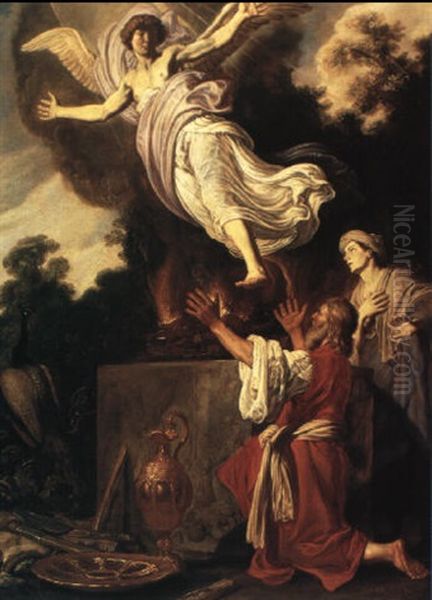 The Sacrifice Of Manoah Oil Painting by Pieter Lastman