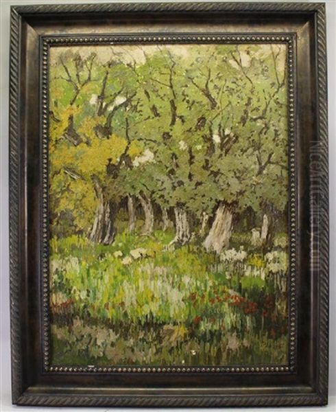 Impressionist Wooded Landscape Painting Oil Painting by Philip Alexius De Laszlo