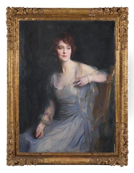 Portrait Of Ellice Endicott, Mrs William Endicott, Nee Ellice Mack Oil Painting by Philip Alexius De Laszlo