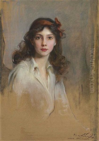 Portrait Of Princess Xenia Georgievna (1903-1965) Oil Painting by Philip Alexius De Laszlo