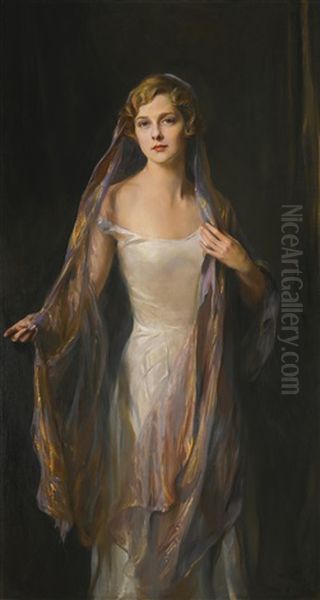 Portrait Of Edith Hope Iselin Oil Painting by Philip Alexius De Laszlo