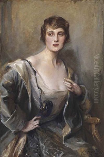 Mrs Winfield Sifton, Nee Jean Gazlay Donaldson Oil Painting by Philip Alexius De Laszlo