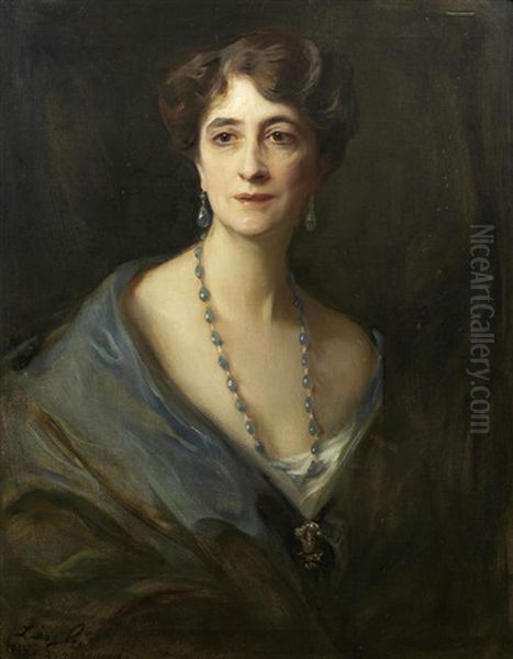 Portrait Of Lady Byng, Nee Marie Evelyn Moreton Oil Painting by Philip Alexius De Laszlo