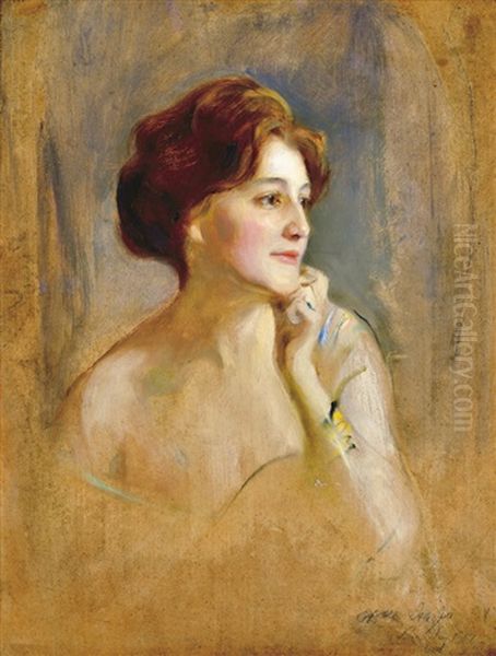 Portrait Of Countess Pourtales Oil Painting by Philip Alexius De Laszlo