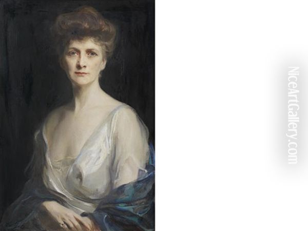 Portrait Of Mrs John W. Davis, Nee Ellen G. Bassel by Philip Alexius De Laszlo