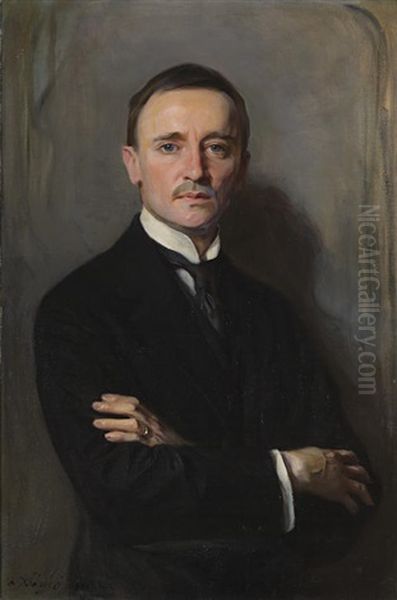 A Portrait Of William Richards Castle Jr. Oil Painting by Philip Alexius De Laszlo