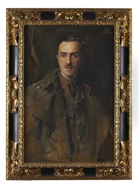 Portrait Of Major Henry Frederick Elliot Lewin, Later Brigadier-general, C.m.g. Oil Painting by Philip Alexius De Laszlo