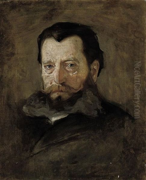 Portrait Of Count Erno Zichy Oil Painting by Philip Alexius De Laszlo