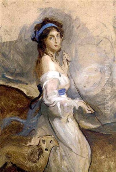 Viscontess Castlereagh, Later Marchioness Of Londonderry (study) Oil Painting by Philip Alexius De Laszlo