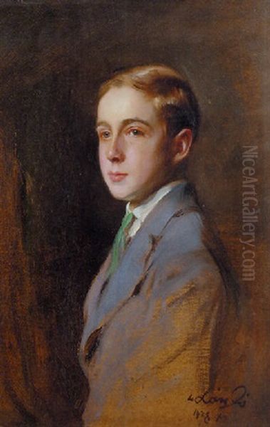 Portrait Of Master Alan Craig-brown, Aged 9 Oil Painting by Philip Alexius De Laszlo