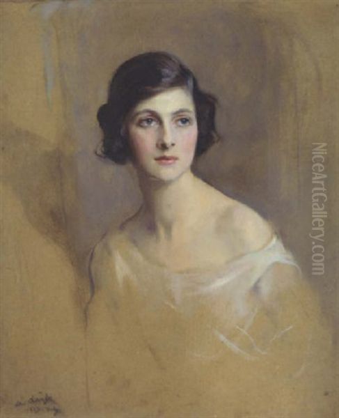 Portrait Of Lady Rachel Cavendish, Later Viscountess Stuart Of Findhorn, O. B. E. Oil Painting by Philip Alexius De Laszlo