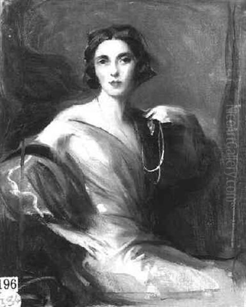 Mrs. Battine, Nee Miss Audrey Magee Oil Painting by Philip Alexius De Laszlo