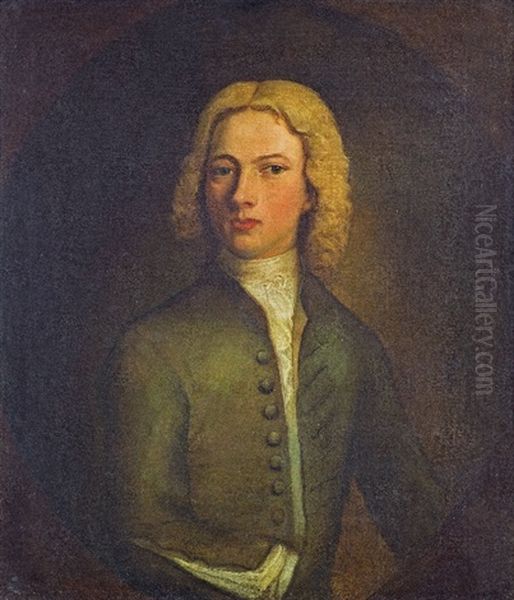 18th Century Portrait Of A Young Man Oil Painting by James Latham