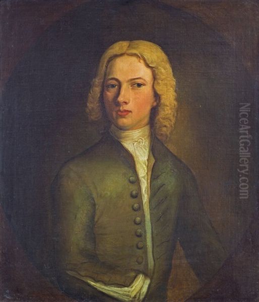 18th Century Portrait Of A Young Man Oil Painting by James Latham