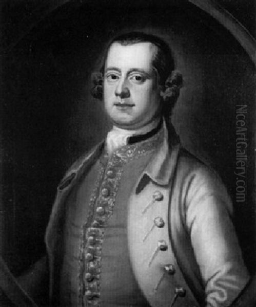 Portrait Of Charles Bolas In A Grey Coat Oil Painting by James Latham