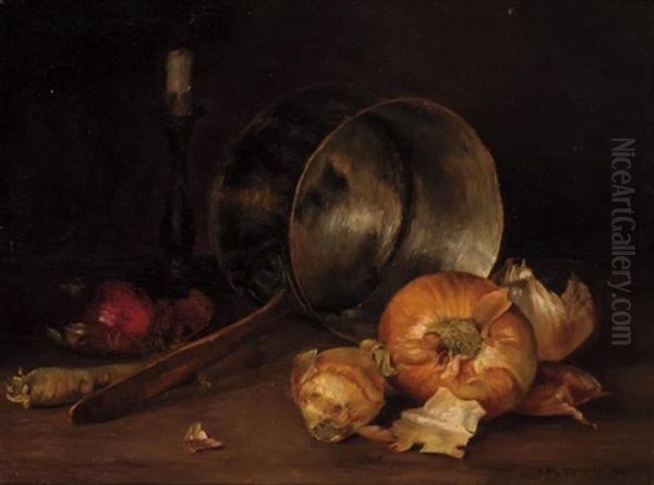 Spanish Onions Oil Painting by Ida Pulis Lathrop