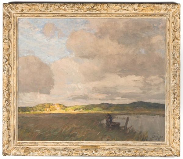 Salt Marsh Oil Painting by William Langson Lathrop