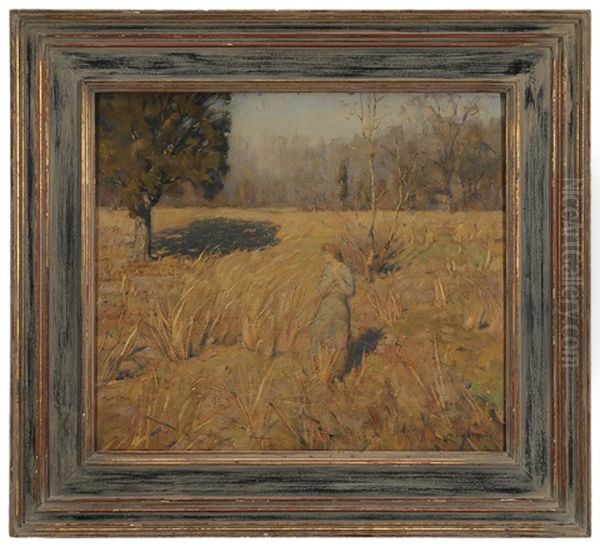 Autumn Field Oil Painting by William Langson Lathrop