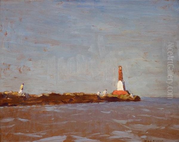 Cheseapeake Beacon Oil Painting by William Langson Lathrop