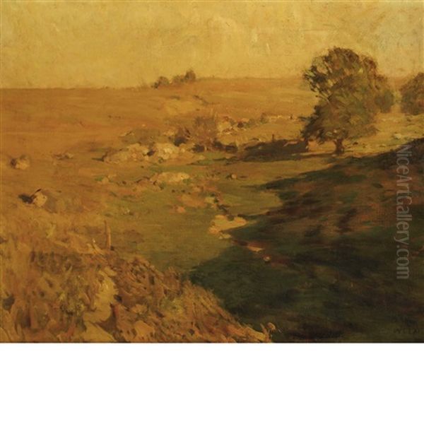 Fields In The Afternoon Oil Painting by William Langson Lathrop