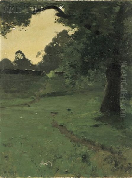 View Of A Path Through A Glade At Dusk Oil Painting by William Langson Lathrop