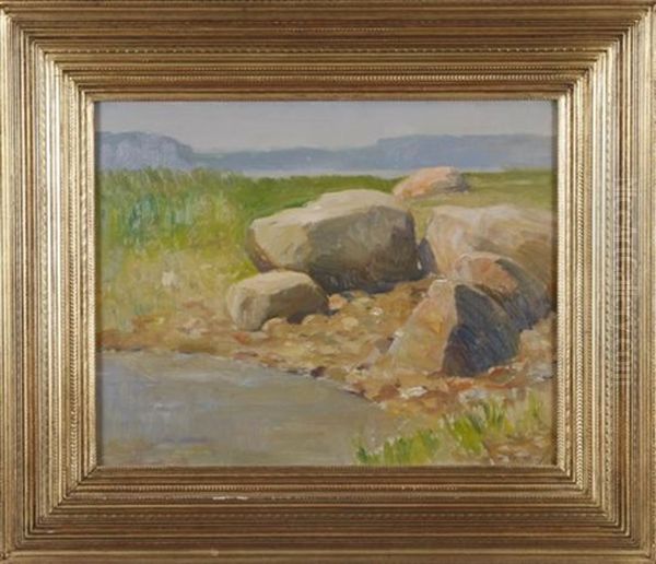 Rocky Shore, Lloyd's Harbor, Long Island Oil Painting by William Langson Lathrop