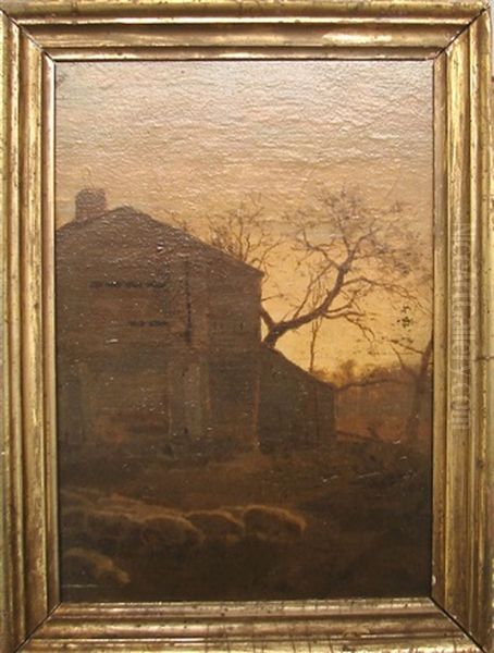 Painesville Farmhouse Oil Painting by William Langson Lathrop