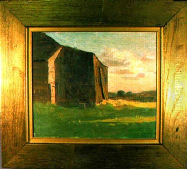 Barn Scene Oil Painting by William Langson Lathrop