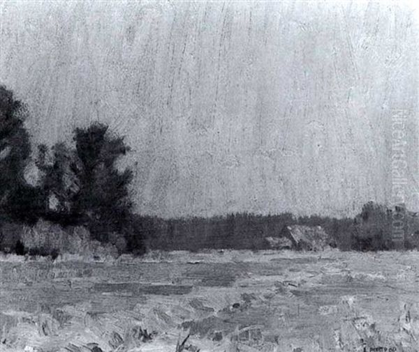 Hayfield In Bucks County Oil Painting by William Langson Lathrop