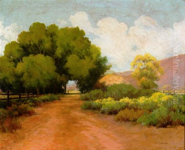 October, Lyon Ranch Oil Painting by Lorenzo Palmer Latimer