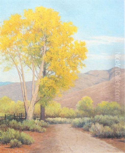 Autumn, Nevada Oil Painting by Lorenzo Palmer Latimer