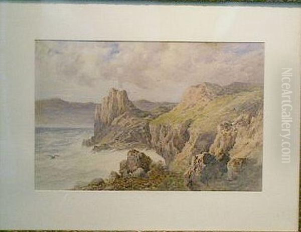 On The Cornish Coast Oil Painting by Hesketh Davis Bell