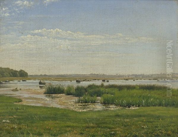 Sommerlandschaft Im Mariagerfjord Oil Painting by Ernst Christian Clausen Laub