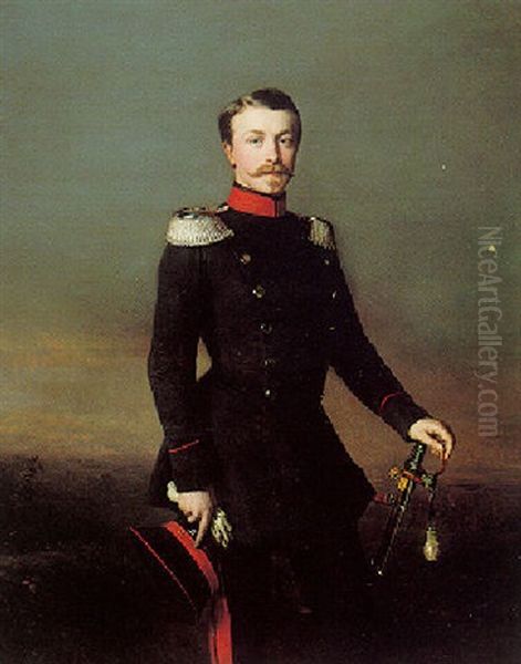 A Portrait Of Friedrich Wilhelm Ludwig, Grossherzog Of Baden by Richard L. Lauchert