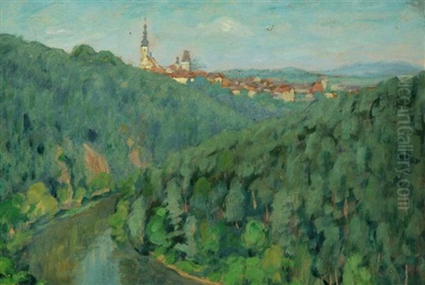 Blick Auf Tabor Oil Painting by Richard Lauda