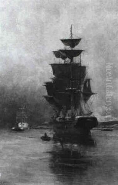 At Anchor Oil Painting by Charles James Lauder