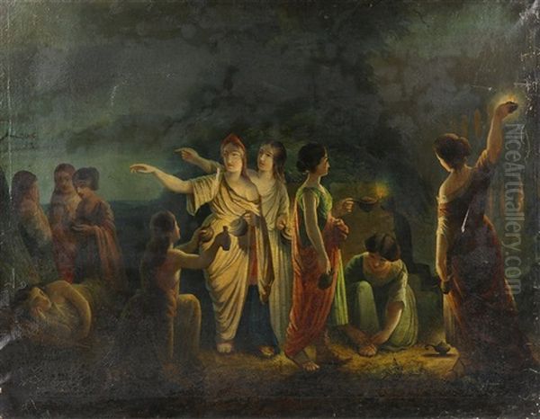 The Wise And Foolish Virgins Oil Painting by James Eckford Lauder