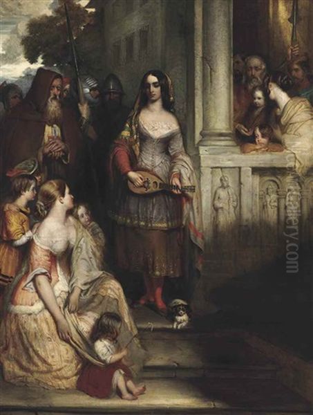 Poor Louise, The Gleemaiden: An Illustration From Sir Walter Scott's 'fair Maid Of Perth Oil Painting by Robert Scott Lauder