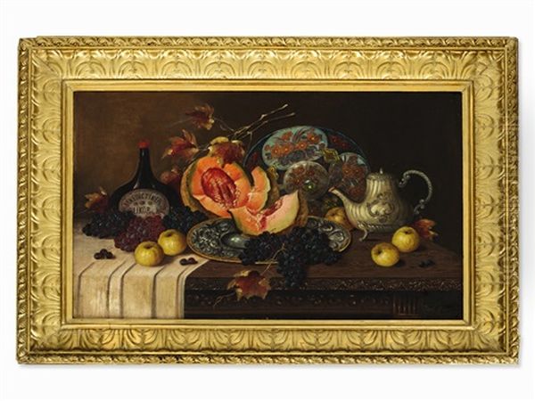 Still Life With Ripe Fruits Oil Painting by Josef Lauer