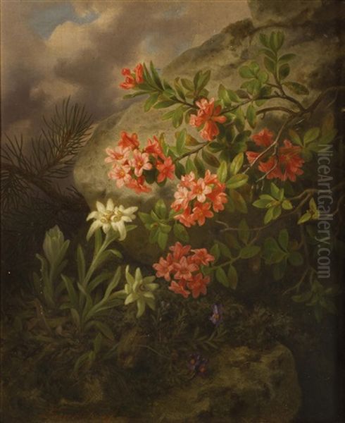 Alpenblumen Oil Painting by Josef Lauer