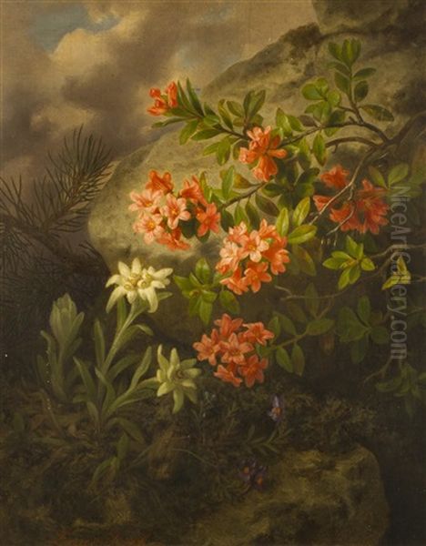 Alpenblumen Oil Painting by Josef Lauer