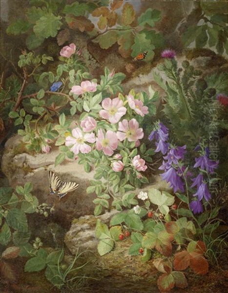 Groses Stillleben Mit Alpenblumen Oil Painting by Josef Lauer