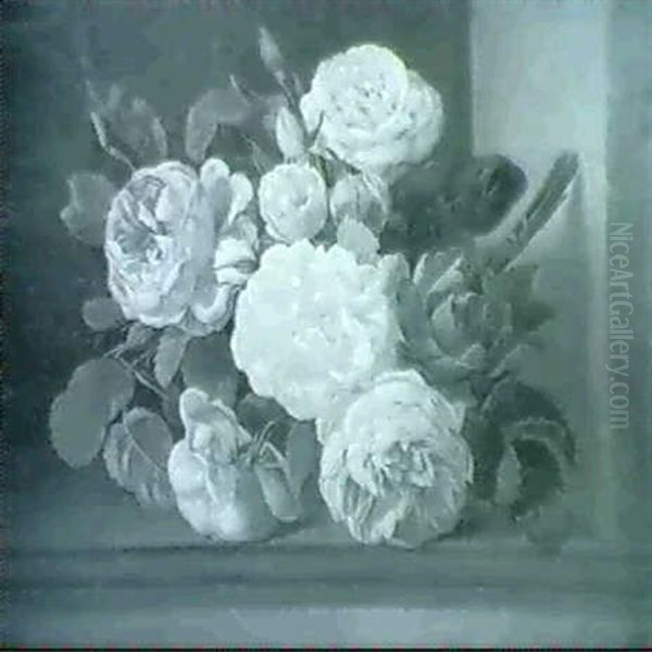 Rosenbouquet Oil Painting by Josef Lauer