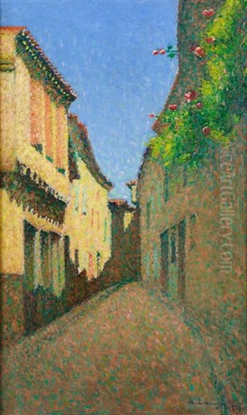 Ruelle Au Balcon Fleuri Oil Painting by Achille Lauge