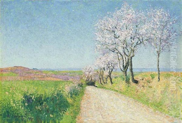 Chemin Aux Amandiers En Fleur Oil Painting by Achille Lauge